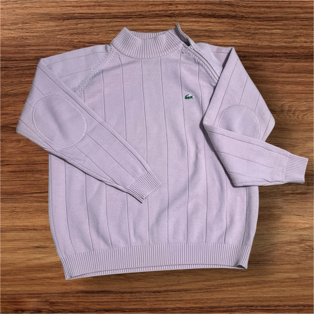 Lacoste Soft Pink Ribbed Pullover - Picture 3 of 7